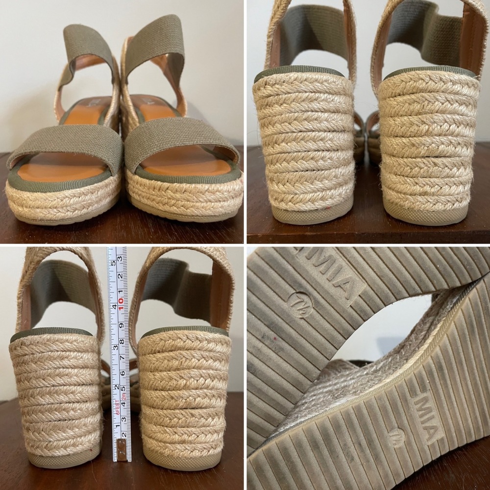 MIA Women's Brittni Espadrille Wedge Sandals in Khaki Size 7.5 - Picture 6 of 10